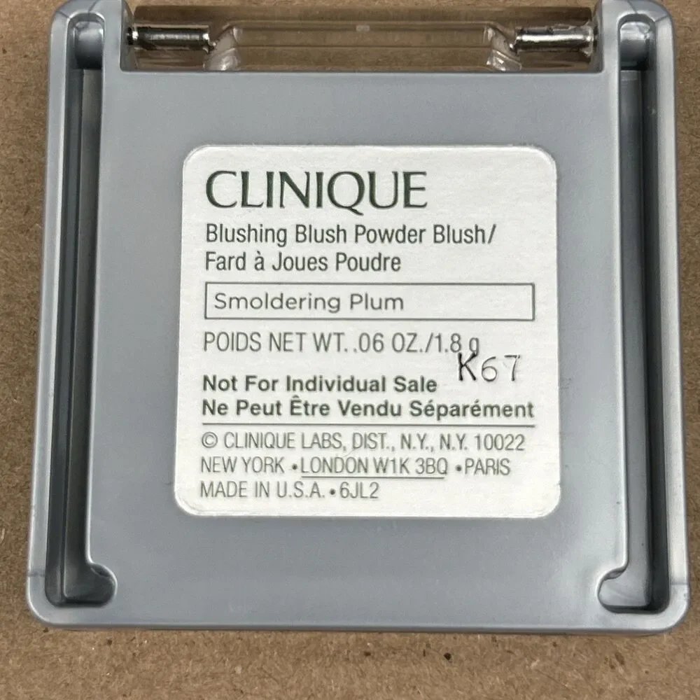 CLINIQUE Blushing Blush Powder Blush smoldering plum Travel Size .06oz NEW